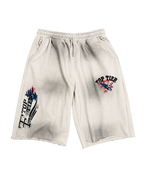 Top Tier Washed Graphic Shorts — Cloud Grey